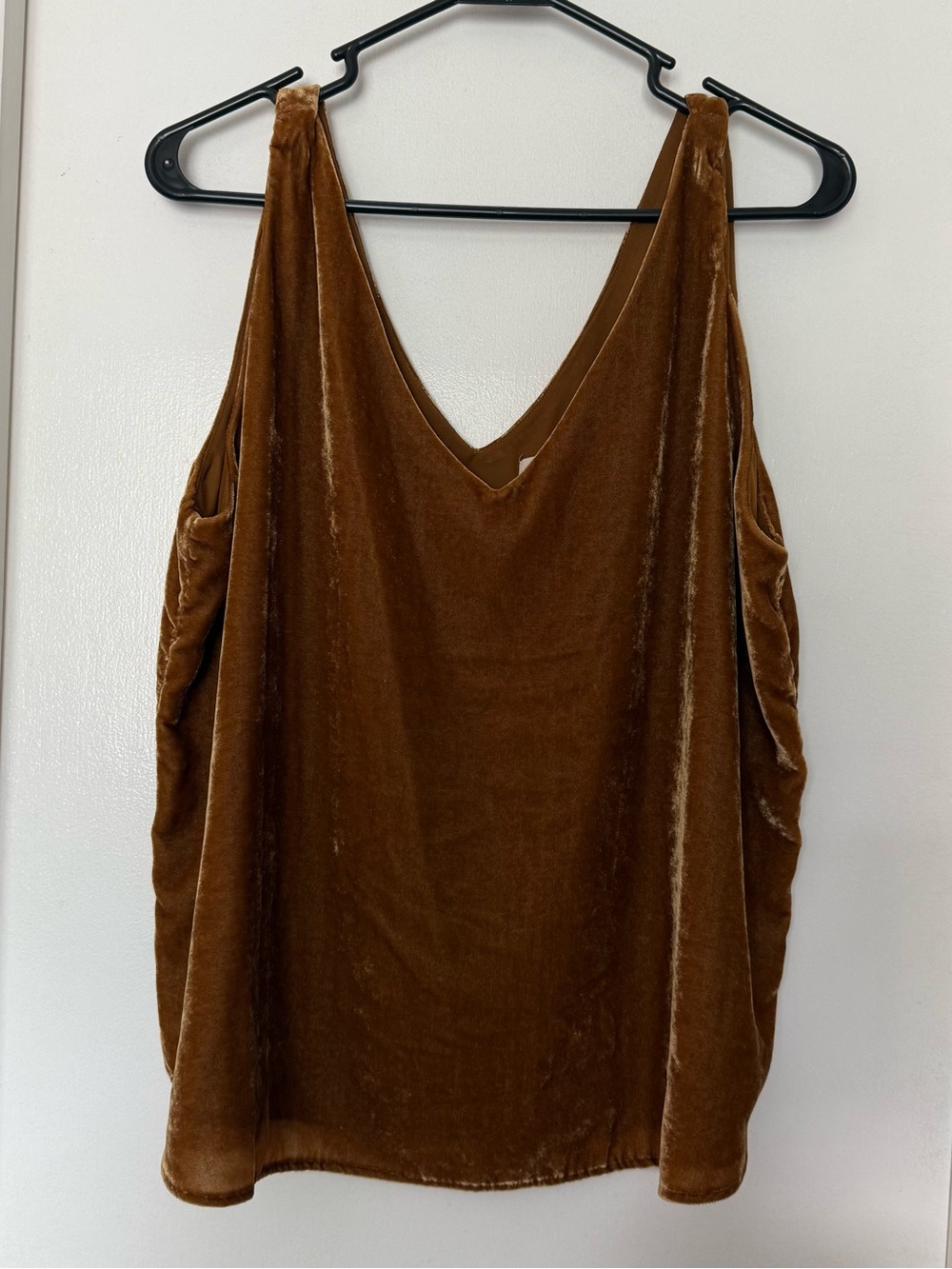 LOFT Brown Velvet V-Neck Tank Top